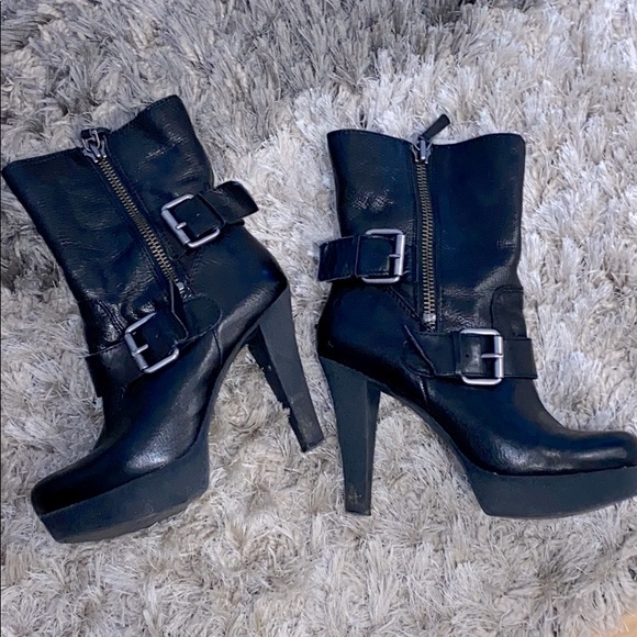 Nine West Black Leather Heeled NWireesh Boots - Picture 3 of 7